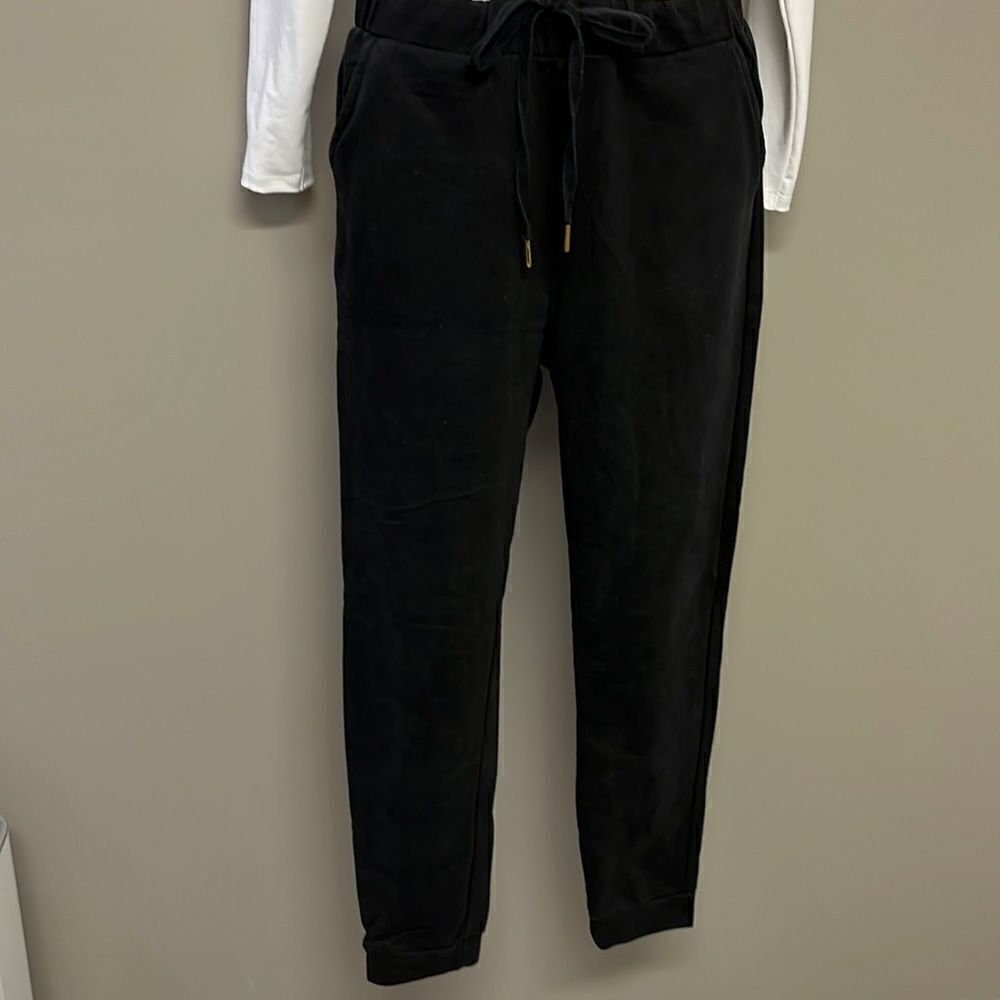 Dance & Marvel Black Leisure Pants w/ Gold Accent Drawstring and Pockets- Medium